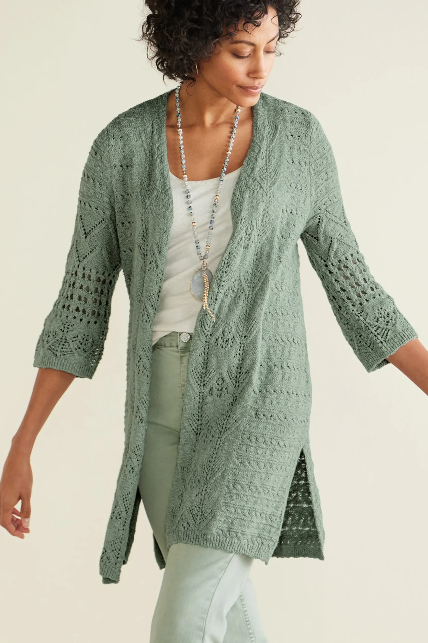 Calistoga Pointelle Cardigan