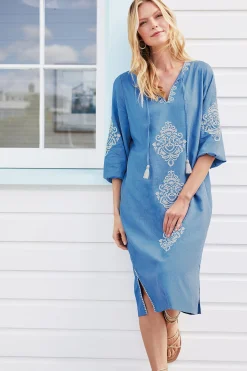 Hasana Linen Blend Midi Dress
