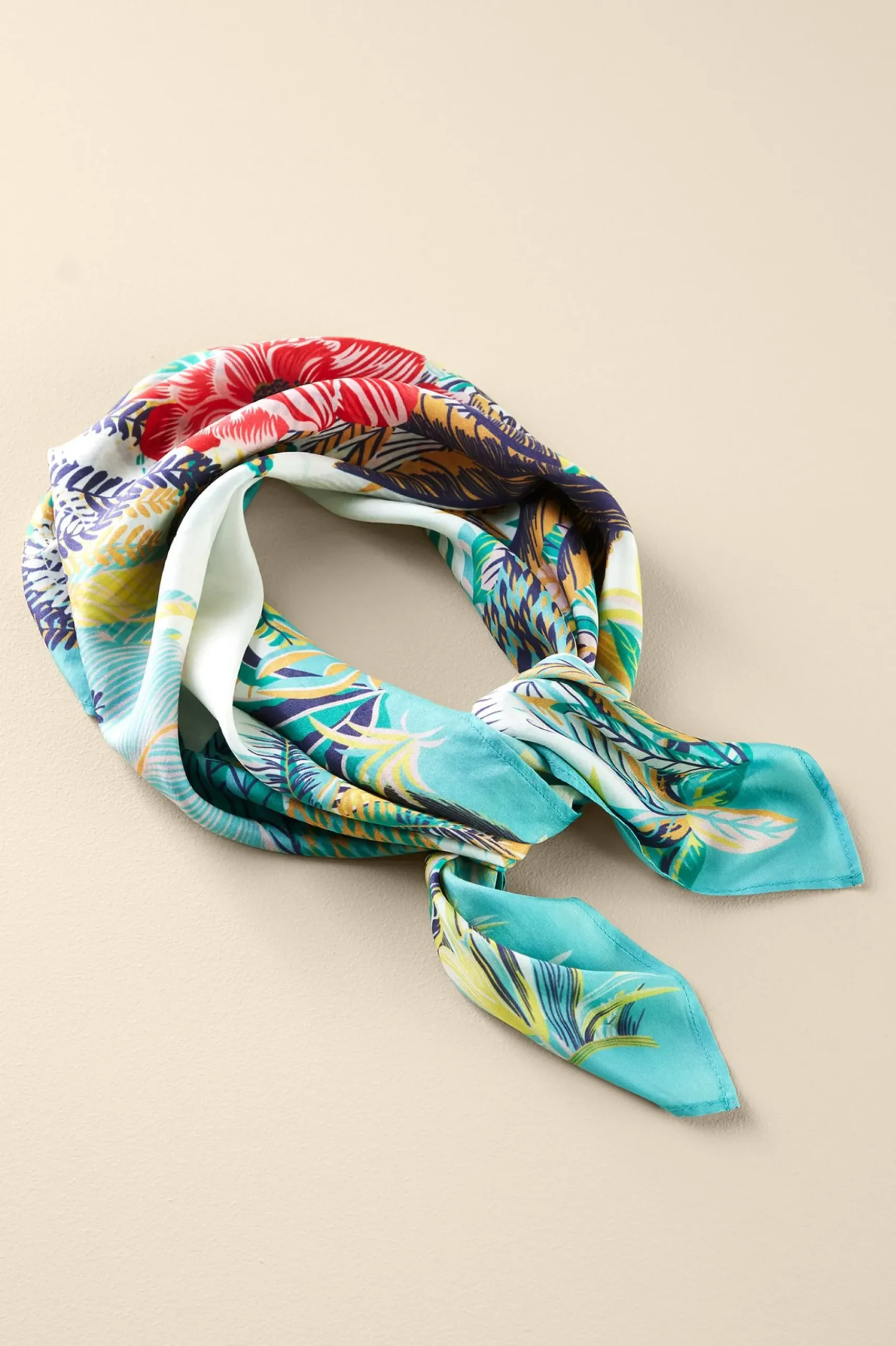 Jungle Leaves Silk Scarf