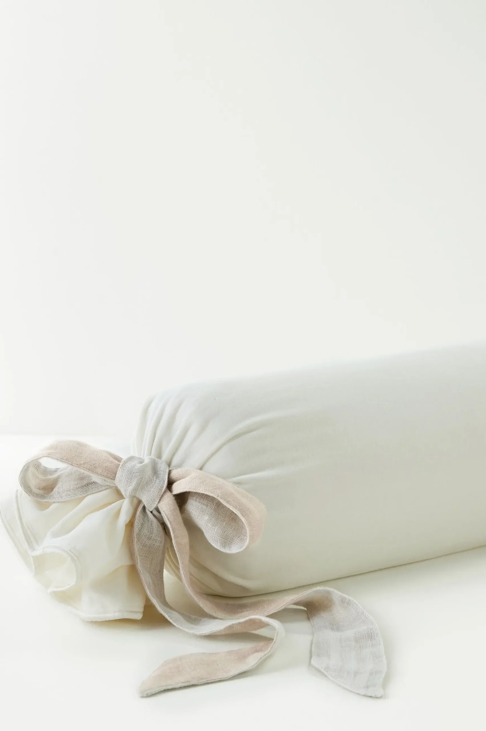 Lorena Velvet Bolster with Linen Tie