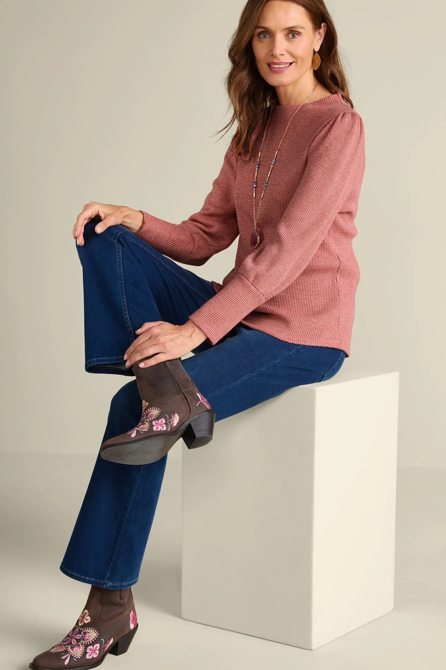 Melina Waffle Pullover