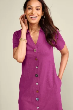 Petites Danielle Button Dress