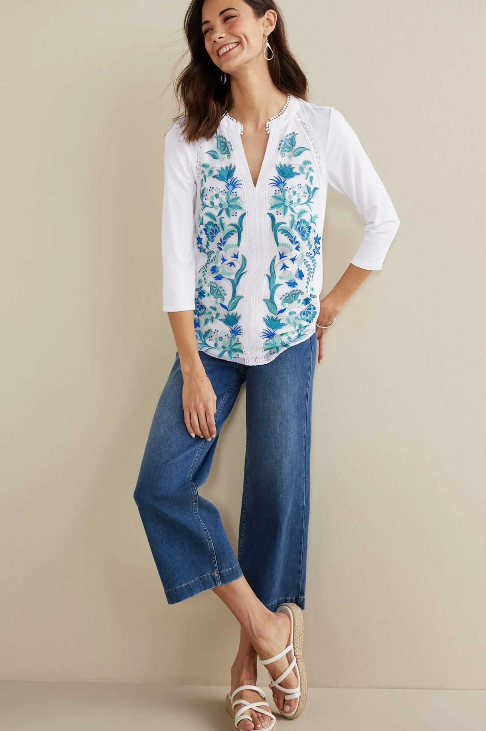 Petites Delsie Embroidered Top