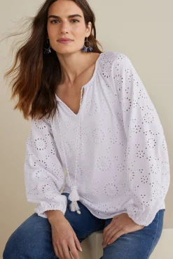 Petites Rhiannon Eyelet Peasant Top