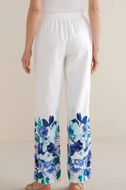 Petites Ronna Linen Blend Wide Leg Pants