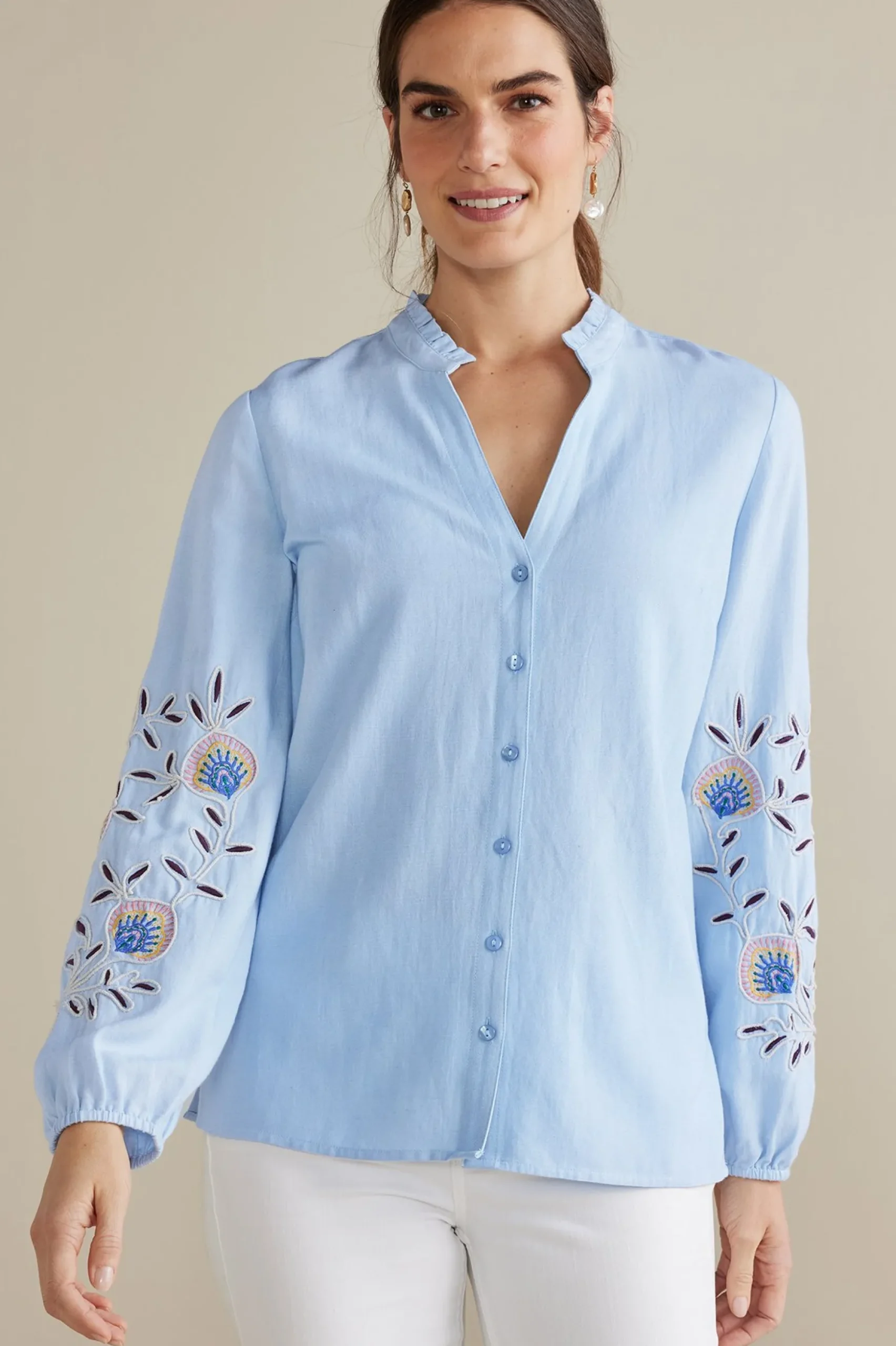 Petites Titania Embroidered Top