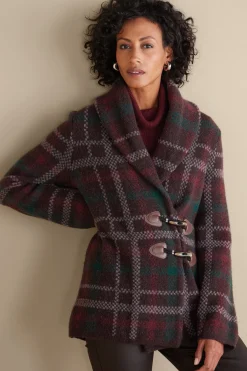 Plaid Sweater Coat