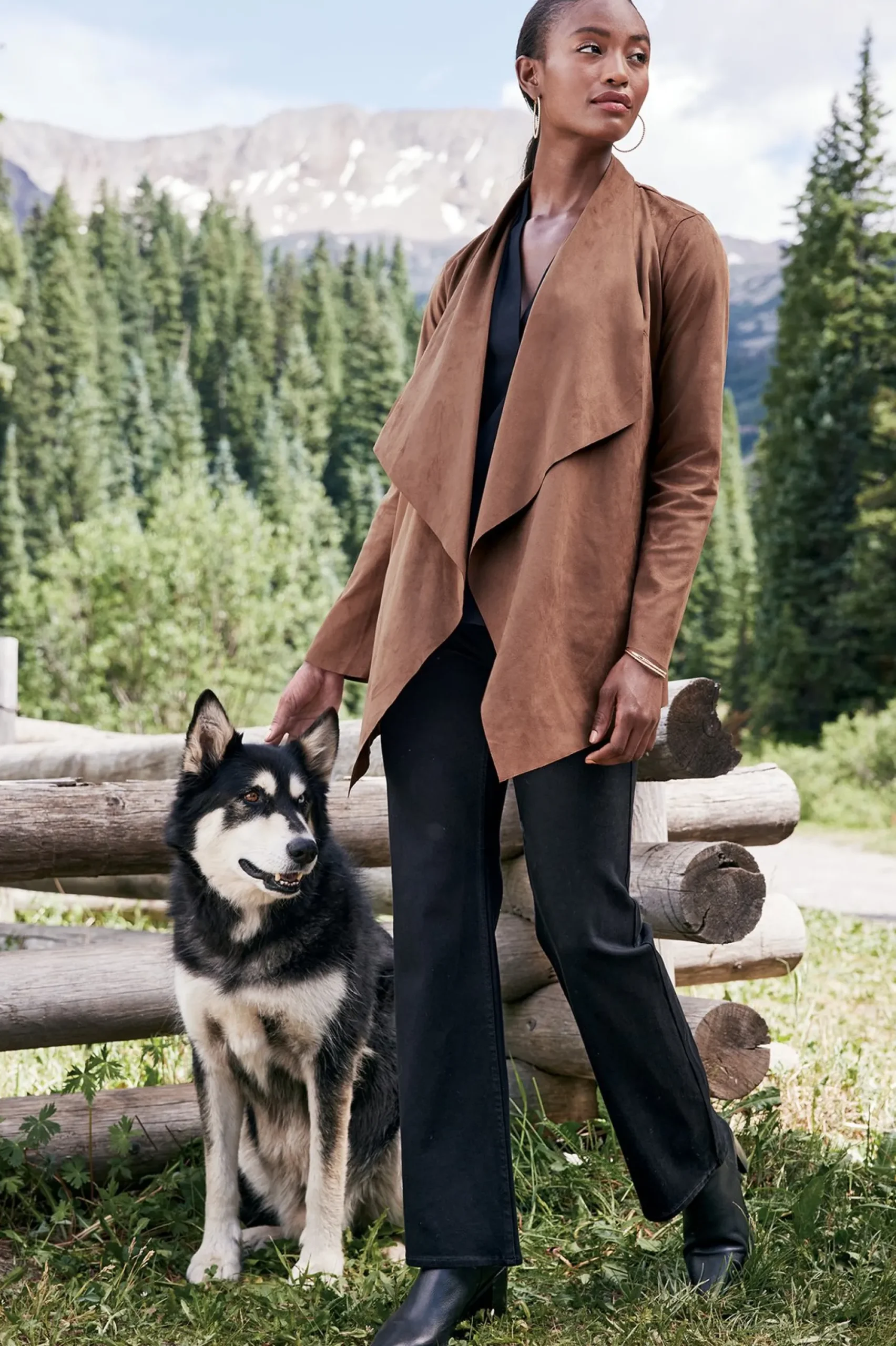 Shape Drape Faux Suede Jacket