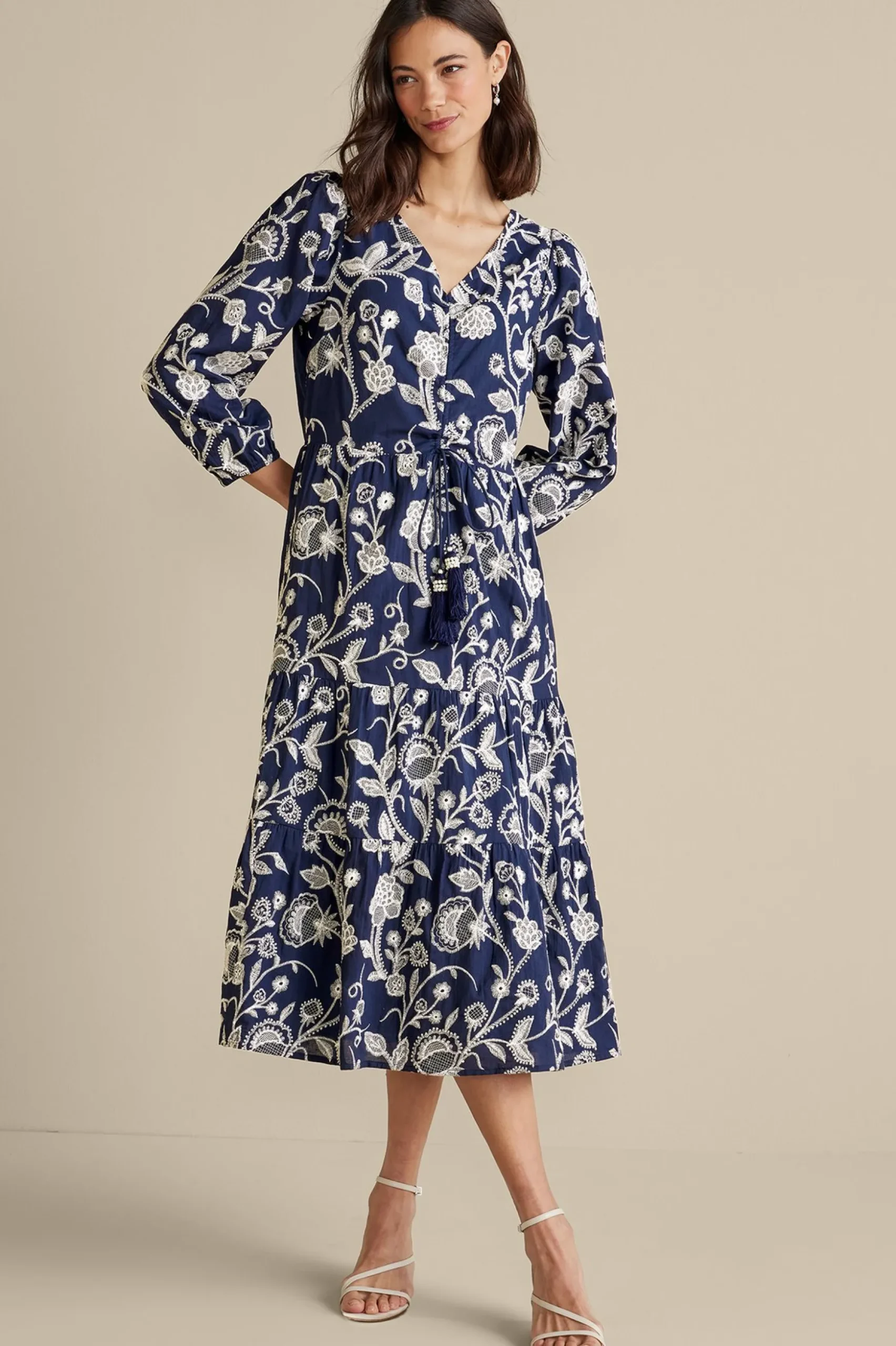 Tilda Embroidered Midi Dress