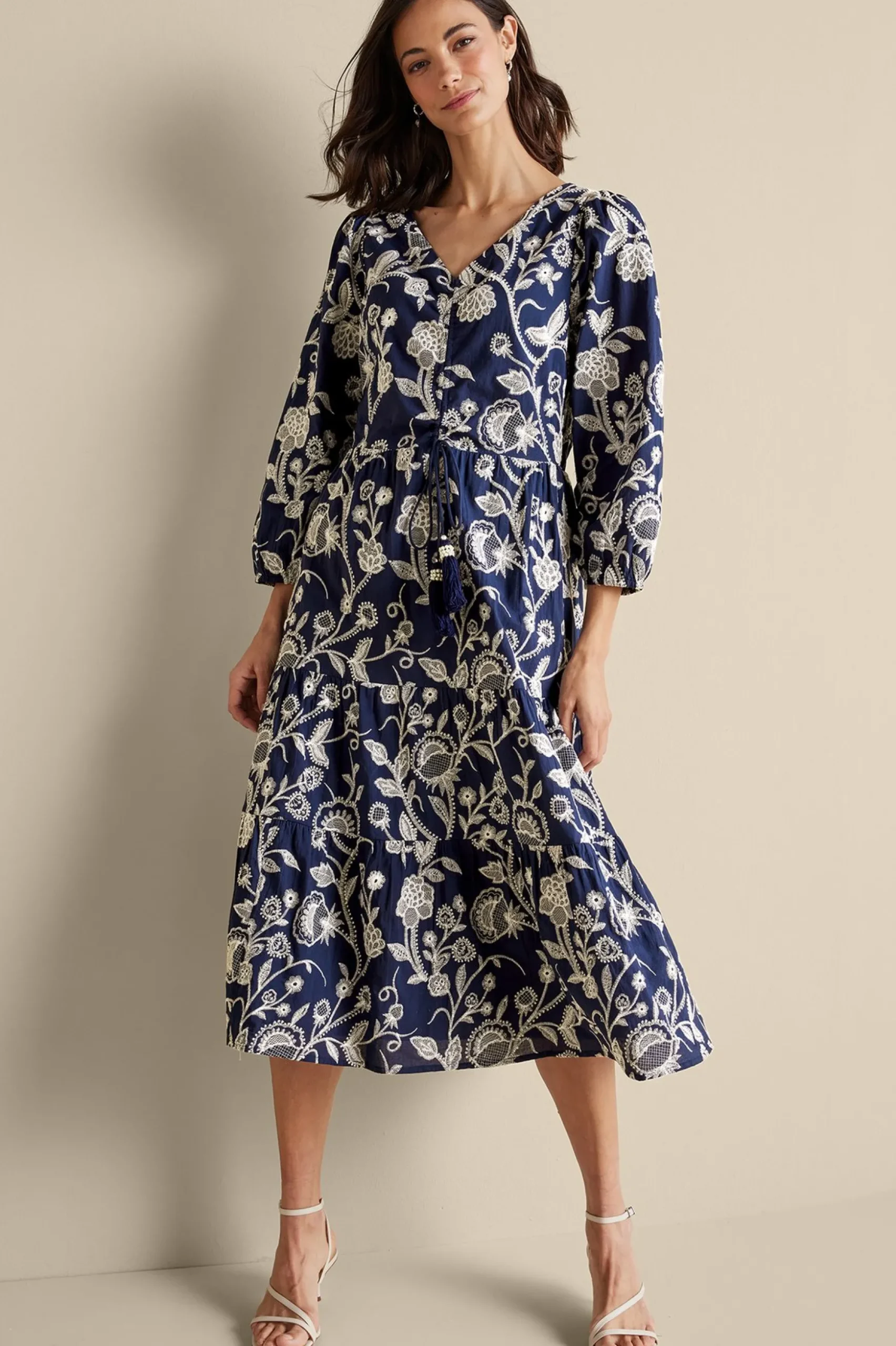 Tilda Embroidered Midi Dress