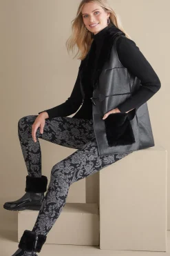 Zeva Faux Leather Shearling Vest